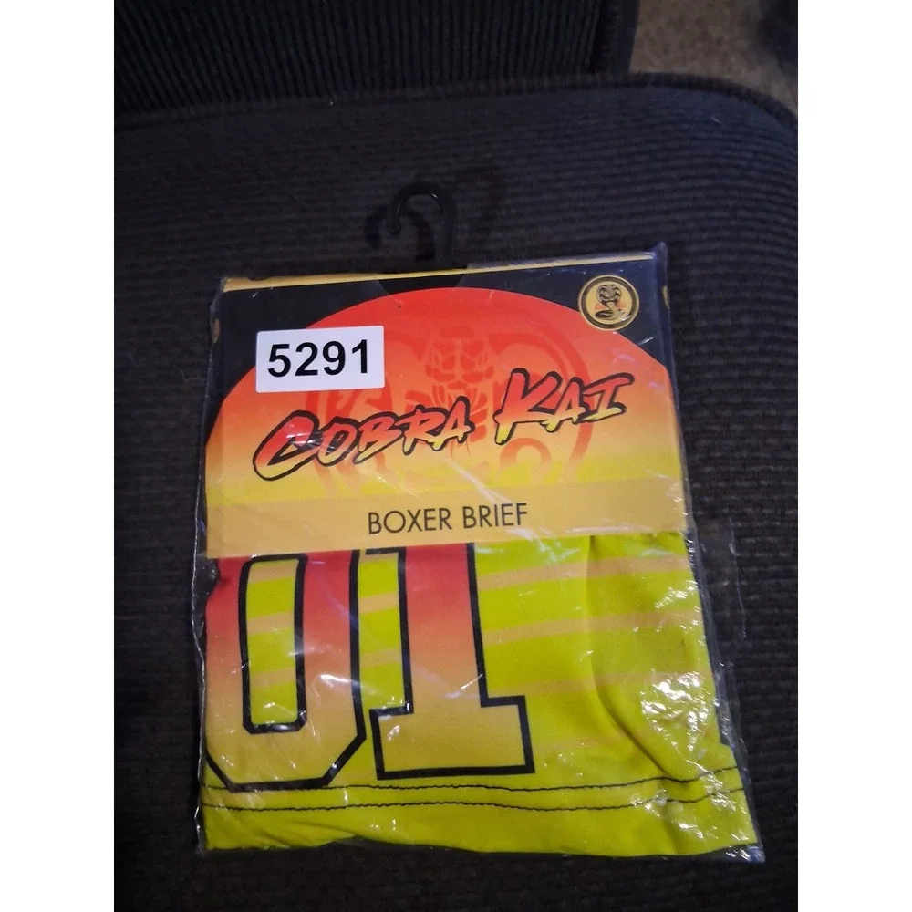 Cobra Kai Men Boxer Briefs Yellow Orange Graphic Underwear Large Ripple Junction